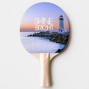 Leuchtturm Pastel Sunset Shine Bright Rocky Beach Tischtennis Schläger