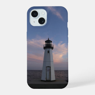 Leuchtturm Patchogue bei Sonnenuntergang iPhone 15 Hülle