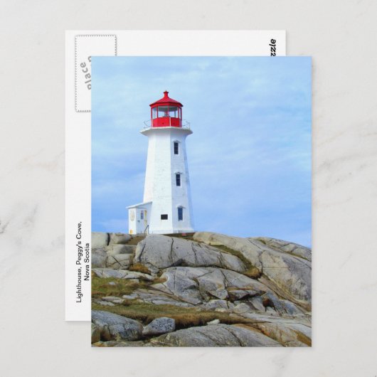 Leuchtturm,Peggy's Cove,NS Postkarte (Vorne/Hinten)