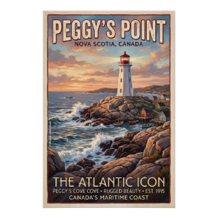 Leuchtturm Peggys Point, Kanada Poster