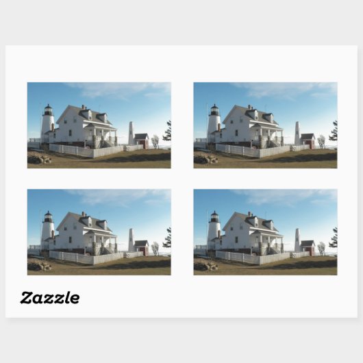 Leuchtturm Pemaquid Point 11 Rechteckiger Aufkleber (Blatt)