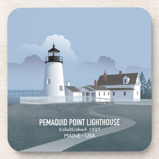 Leuchtturm Pemaquid Point Getränkeuntersetzer (Vorderseite)