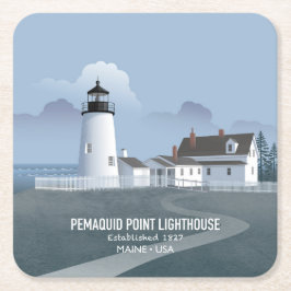 Leuchtturm Pemaquid Point Rechteckiger Pappuntersetzer