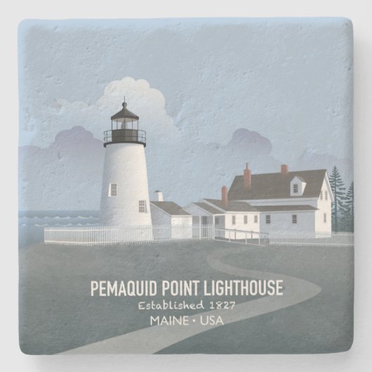 Leuchtturm Pemaquid Point Steinuntersetzer (Vorderseite)