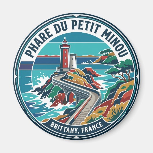 Leuchtturm Phare du Petit Minou Frankreich Magnet (Vorne)
