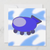 Leuchtturm Pier Biplane Blue Waves Einladung (Rückseite)