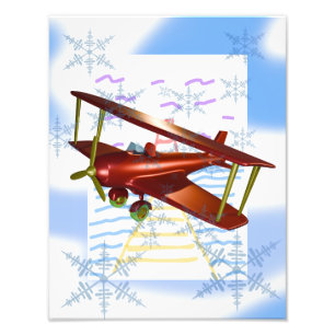 Leuchtturm Pier Biplane Blue Waves Fotodruck