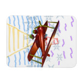 Leuchtturm Pier Biplane Blue Waves Magnet (Horizontal)