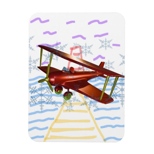 Leuchtturm Pier Biplane Blue Waves Magnet (Vertikal)