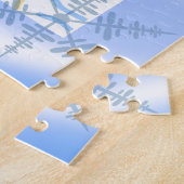 Leuchtturm Pier Biplane Blue Waves Puzzle (Seite)