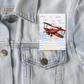 Leuchtturm Pier Doppeldecker Blaue Wellen Button (Insitu)