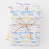 Leuchtturm Pier Wrapping Paper Flat Sheet Set 3 Geschenkpapier Set (Beispiel)