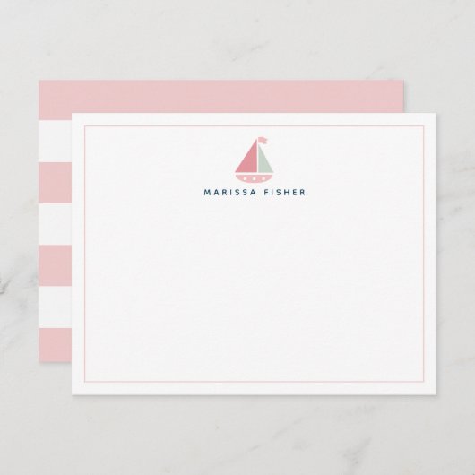 Leuchtturm Pink Stationery Note Card Mitteilungskarte (Vorne/Hinten)
