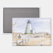 Leuchtturm Plymought Watercolor Magnet (Vorderseite/Rückseite)