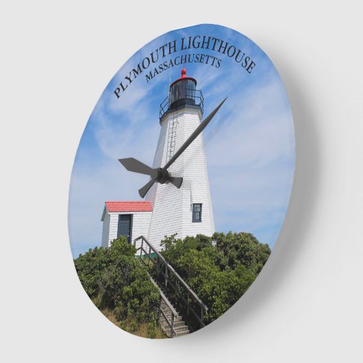 Leuchtturm Plymouth, Massachusetts Rundschau Große Wanduhr (Winkel)