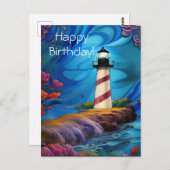 Leuchtturm Point Geburtstag Postkarte (Vorne/Hinten)