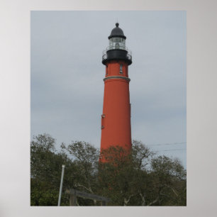 Leuchtturm Ponce Inlet über den Bäumen Poster