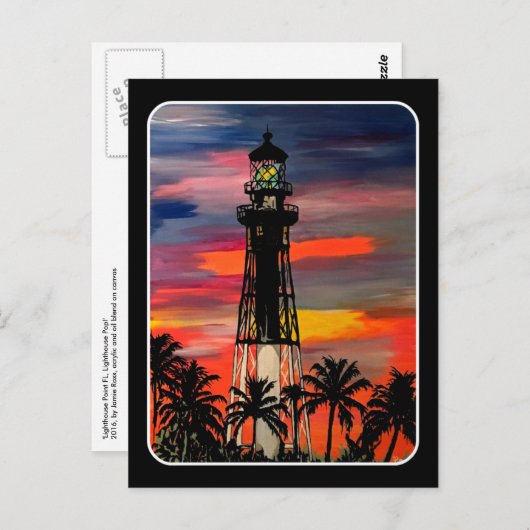 "Leuchtturm-Pop!" Gemälde auf einem Bild Postkarte (Vorne/Hinten)