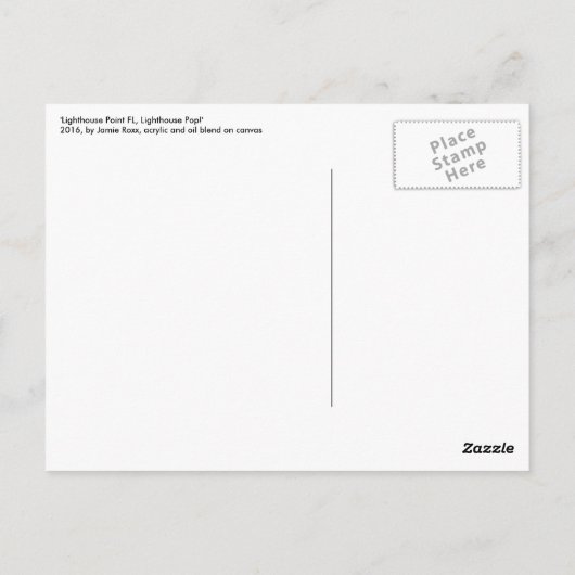 "Leuchtturm-Pop!" Gemälde auf einem Bild Postkarte (Rückseite)