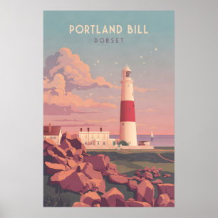 Leuchtturm Portland Bill Dorset Reiseplakat Poster