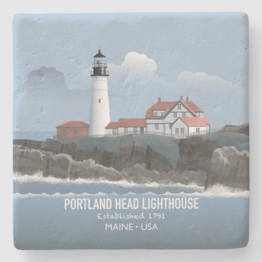 Leuchtturm Portland Head Steinuntersetzer (Vorderseite)