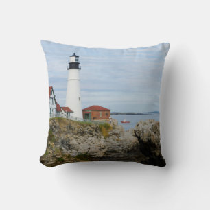 Leuchtturm Portland Headlight an felsiger Küste Kissen