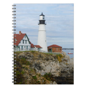 Leuchtturm Portland Headlight an felsiger Küste Notizblock