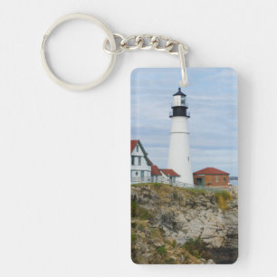 Leuchtturm Portland Headlight an felsiger Küste Schlüsselanhänger