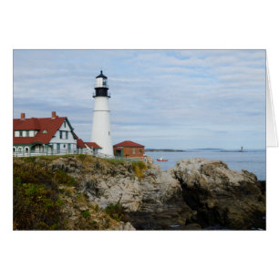 Leuchtturm Portland Headlight auf felsigem Ufer