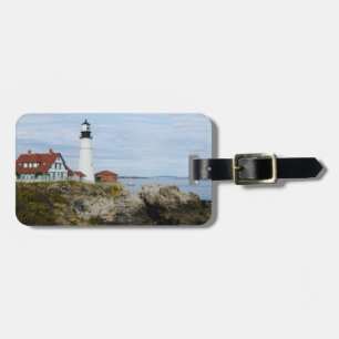Leuchtturm Portland Headlight auf felsigem Ufer Gepäckanhänger