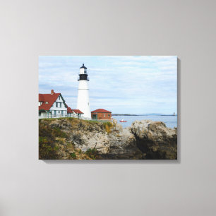 Leuchtturm Portland Headlight auf felsigem Ufer Leinwanddruck