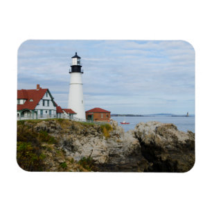 Leuchtturm Portland Headlight auf felsigem Ufer Magnet