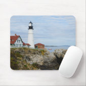 Leuchtturm Portland Headlight auf felsigem Ufer Mousepad (Mit Mouse)