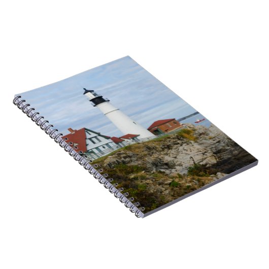 Leuchtturm Portland Headlight auf felsigem Ufer Notizblock (Rechte Seite)