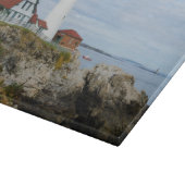Leuchtturm Portland Headlight auf felsigem Ufer Schneidebrett (Ecke)