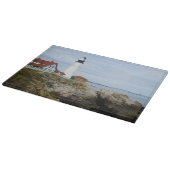 Leuchtturm Portland Headlight auf felsigem Ufer Schneidebrett (Ecke)