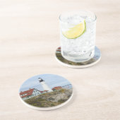 Leuchtturm Portland Headlight auf felsigem Ufer Untersetzer (Seite)