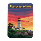 Leuchtturm Portland Maine bei Sonnenuntergang Magnet (Vertikal)