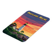 Leuchtturm Portland Maine bei Sonnenuntergang Magnet (Linke Seite)