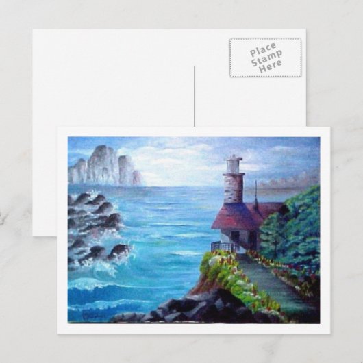 Leuchtturm Postkarte (Vorne/Hinten)