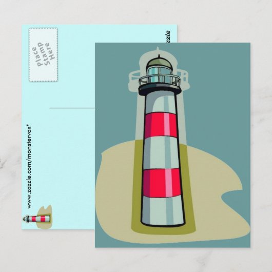 Leuchtturm Postkarte (Vorne/Hinten)