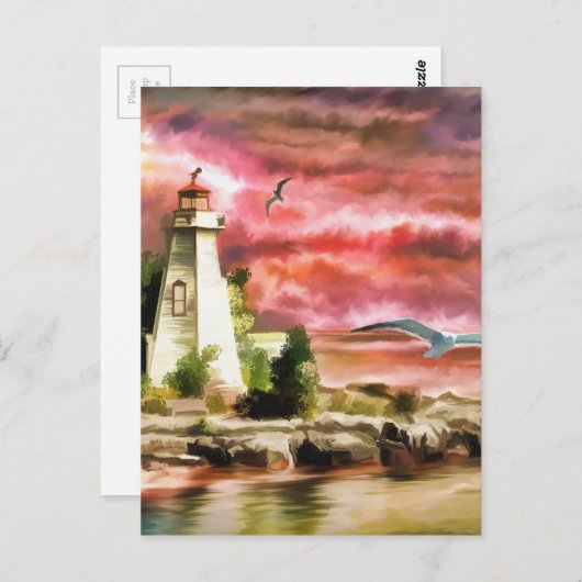 Leuchtturm Postkarte (Vorne/Hinten)