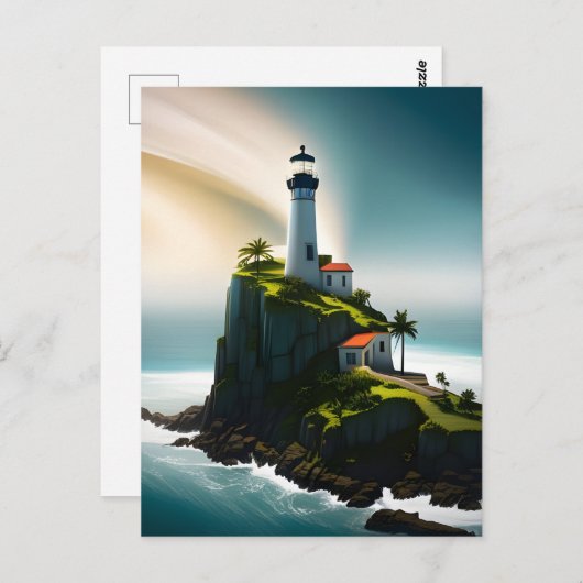 Leuchtturm, Postkarte für Postüberquerung (Vorne/Hinten)