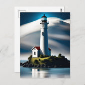 Leuchtturm, Postkarte für Postüberquerung (Vorne/Hinten)