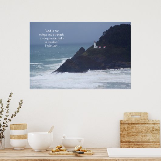 Leuchtturm Print w/Scripture Verse Poster (Küche)