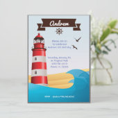 Leuchtturm-Punkt-Einladung Einladung (Stehend Vorderseite)