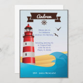 Leuchtturm-Punkt-Einladung Einladung (Vorne/Hinten)