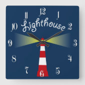 Leuchtturm Quadratische Wanduhr (Vorderseite)