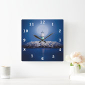 Leuchtturm Quadratische Wanduhr (Zuhause)
