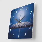 Leuchtturm Quadratische Wanduhr (Winkel)